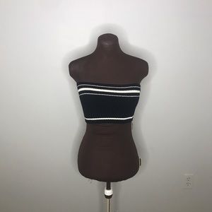 Black and cream sweater tube top